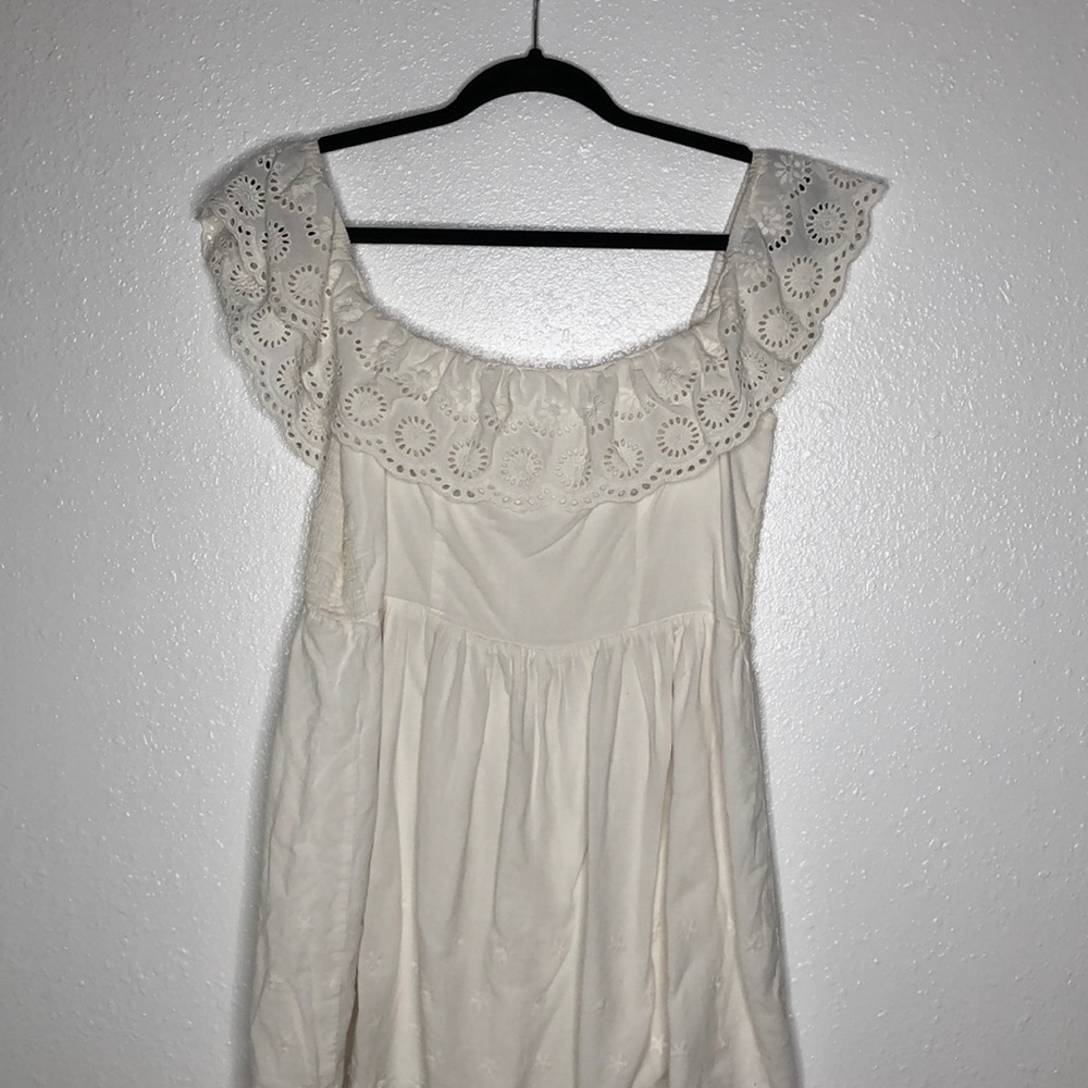 Lace white off the shoulder dress